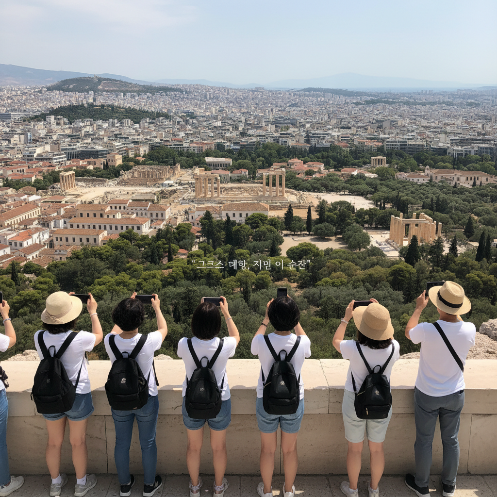 아크로폴리스 언덕에서 내려다본 아테네 시내 전경