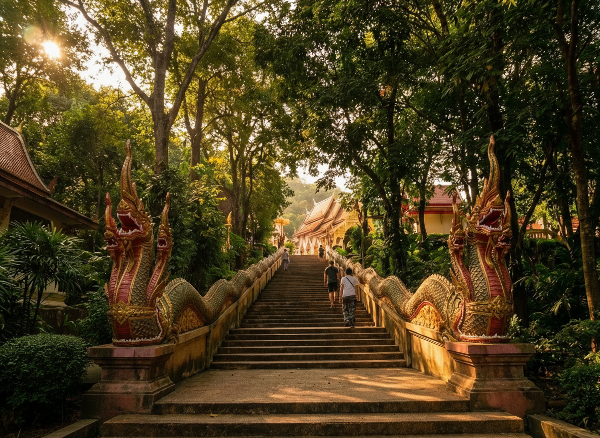 도이수텝 사원으로 올라가는 계단