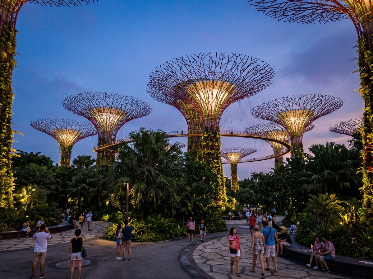 슈퍼트리 그로브이 있는 정원