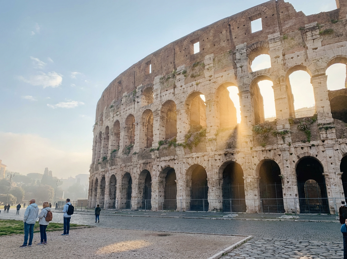 아침 햇살 받는 웅장한 콜로세움