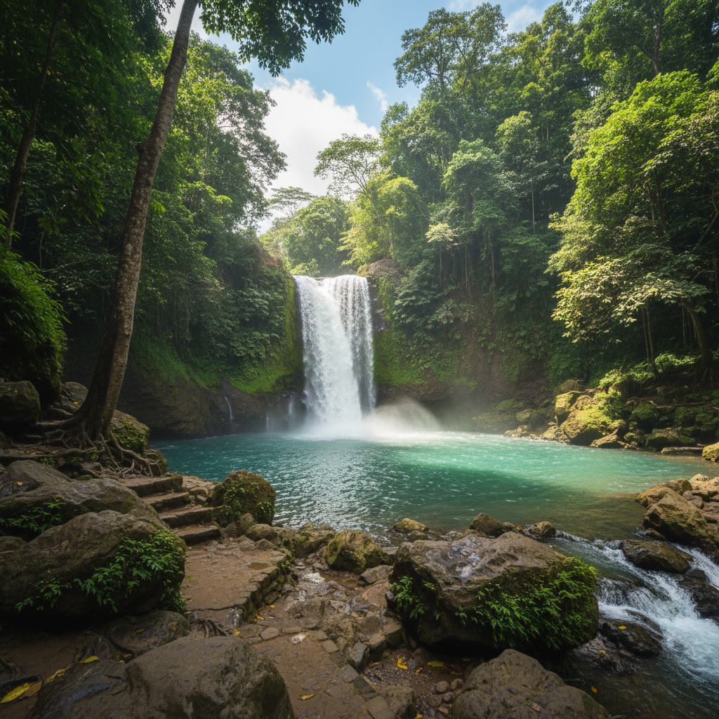 뜨구눙안 폭포 시원한 전경