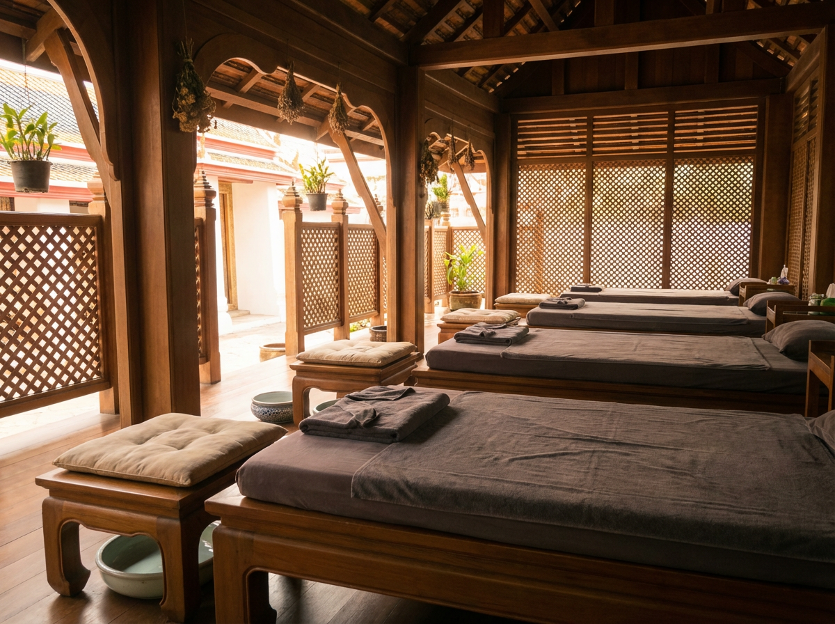 왓 포 내부 전통 마사지 공간