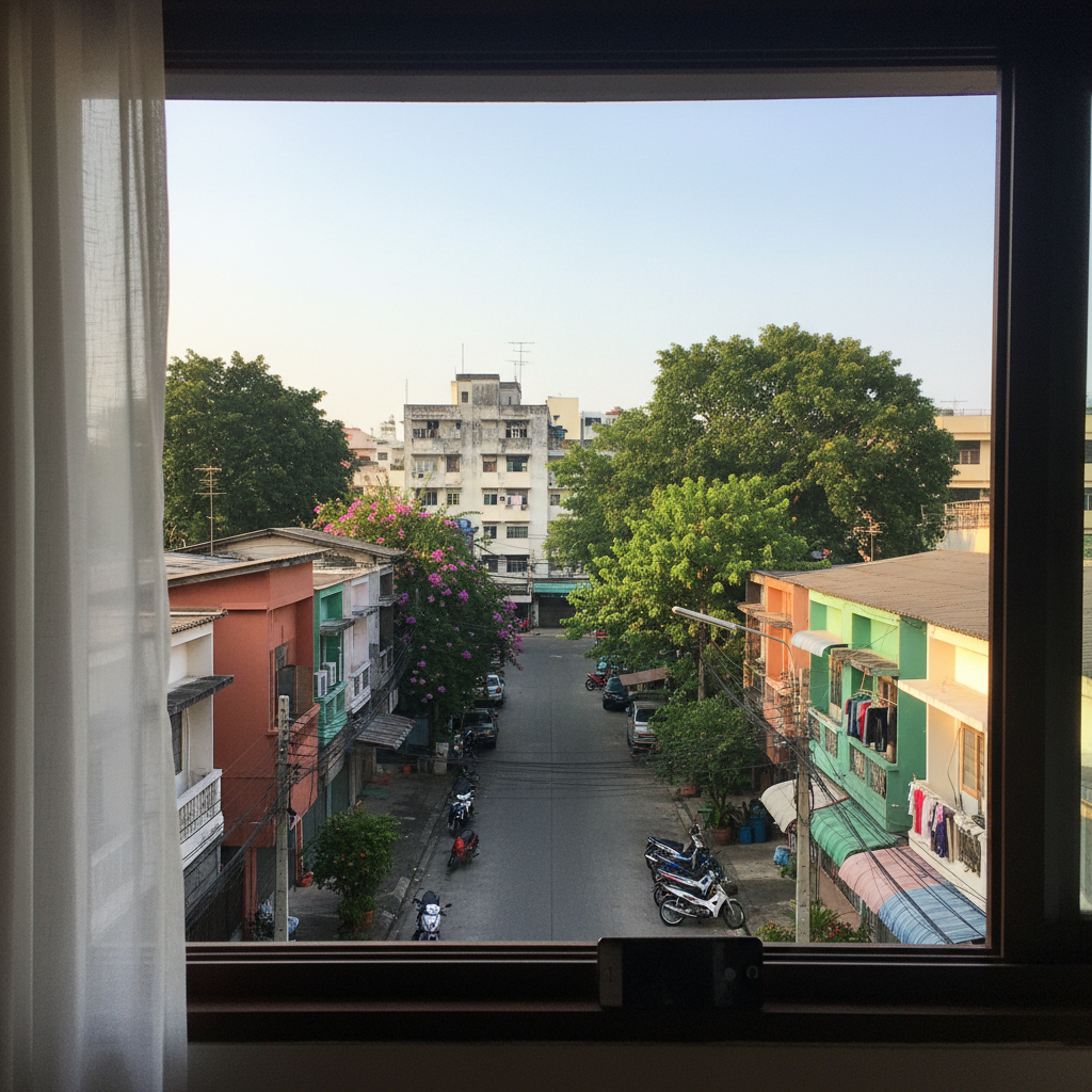 방콕 부티크 호텔 창밖 풍경