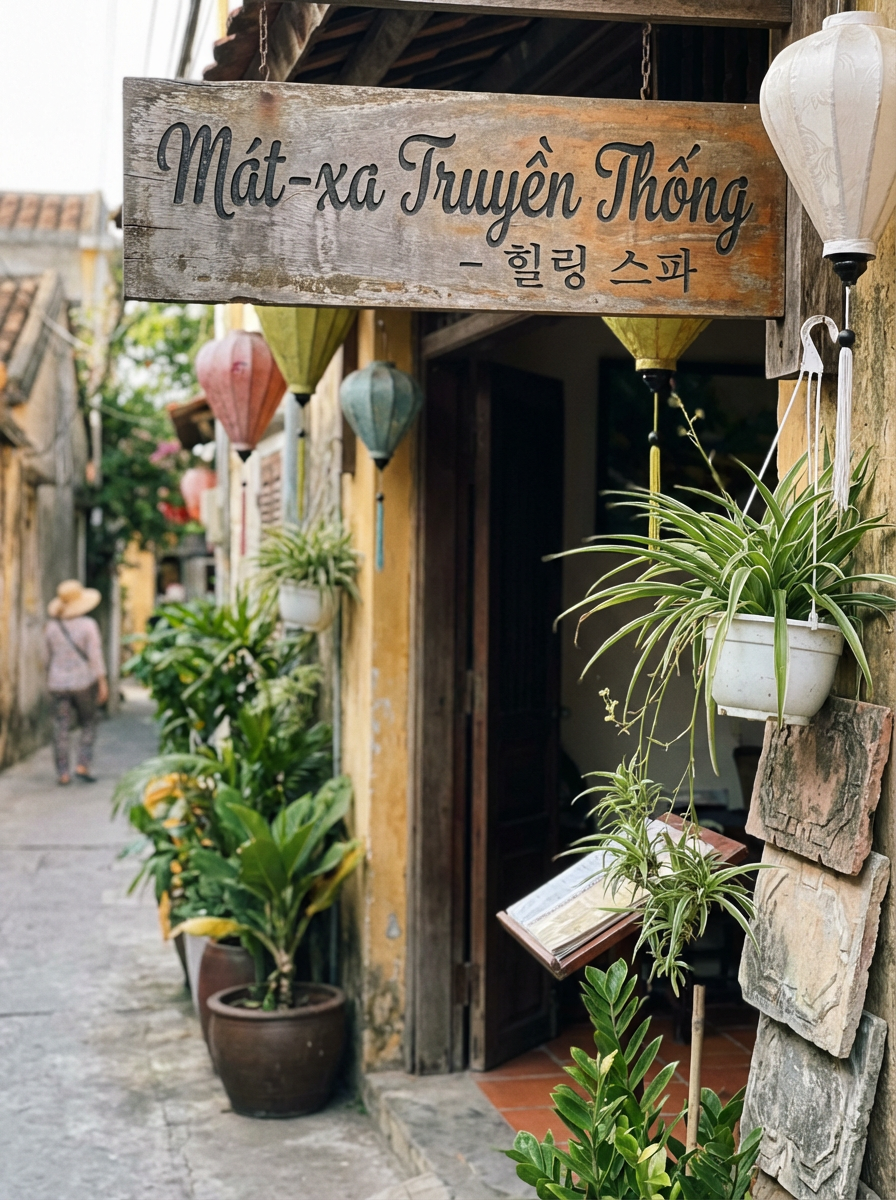 전통적인 베트남 마사지샵 입구