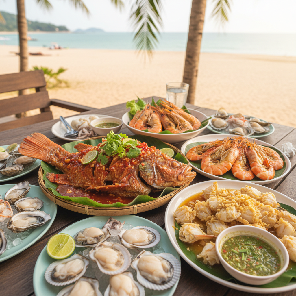 신선한 재료가 가득한 파타야 타이씨푸드