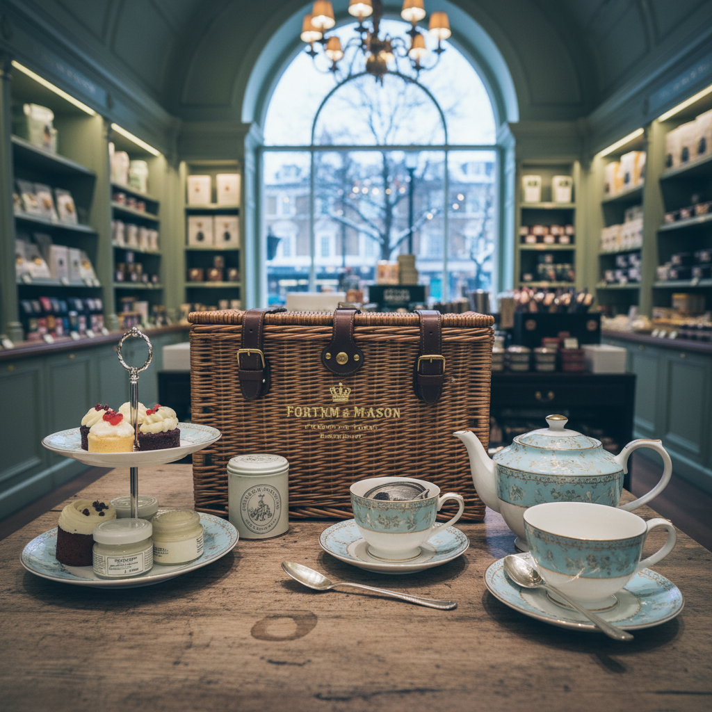 런던 포트넘 앤 메이슨의 고급스러운 티 세트