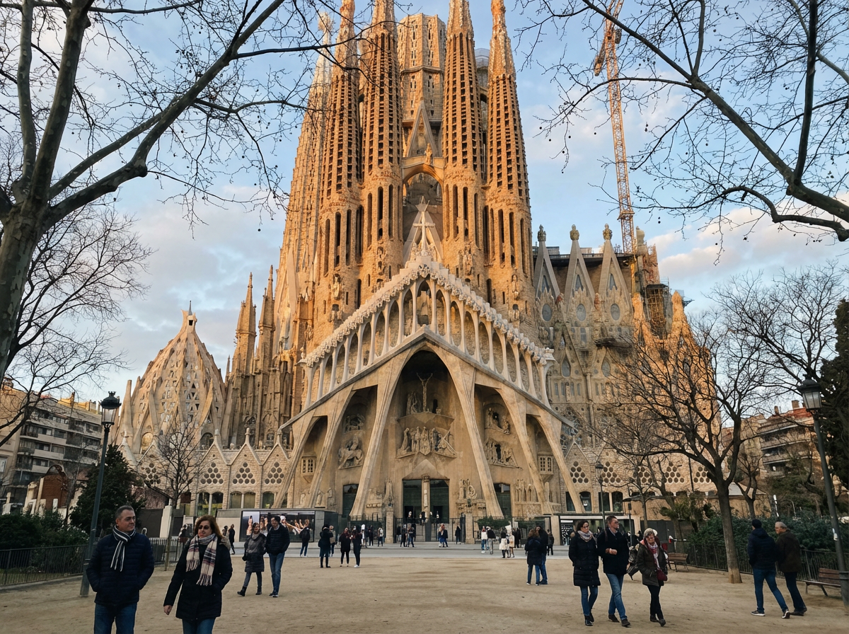 겨울 아침 사그라다 파밀리아