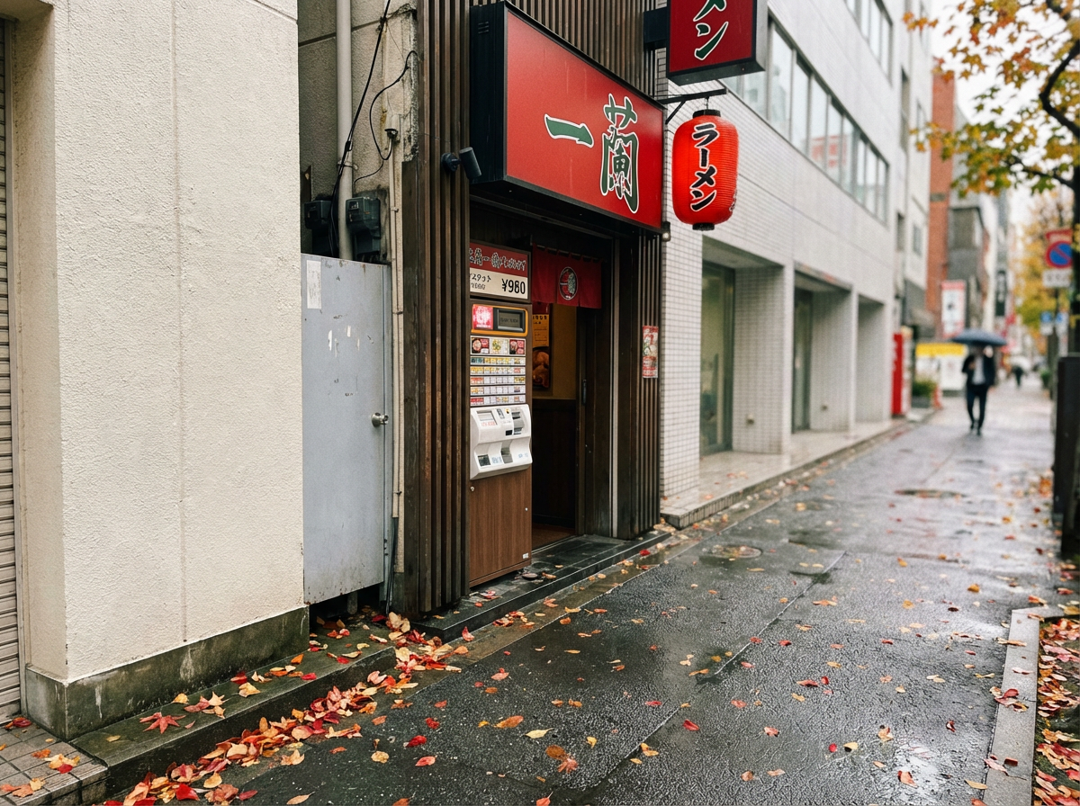 시부야 이치란 라멘 가게 앞