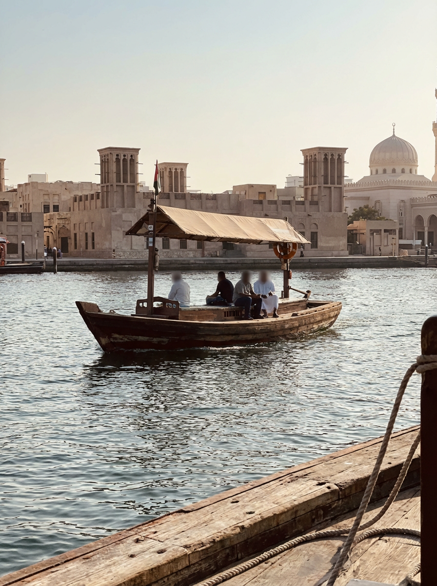 두바이 크릭을 건너는 아브라 보트