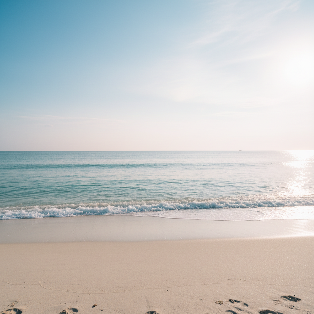 하얀 모래와 잔잔한 미케 비치