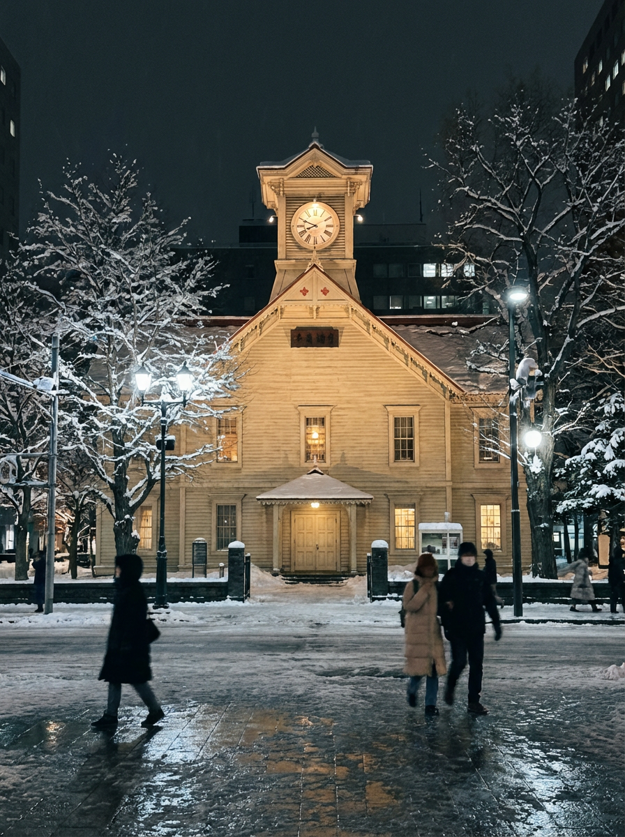 삿포로 시계탑 야경