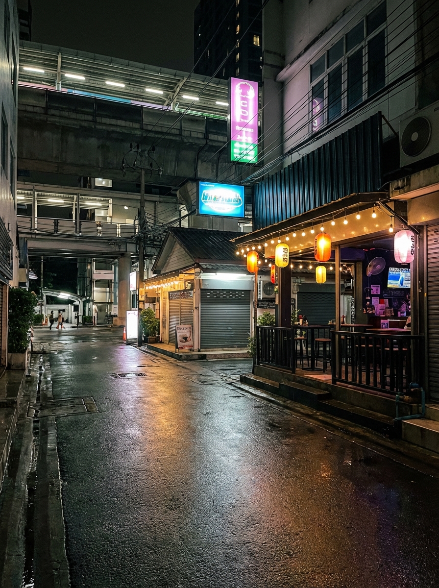 방콕 수쿰빗 거리의 화려한 야경